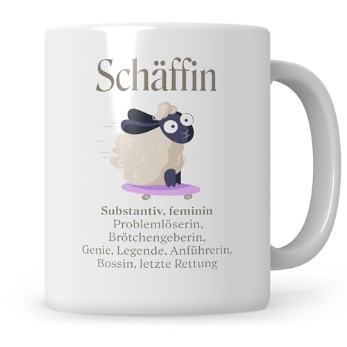 Sweetify Tasse Chefin Geschenk Führungskraft Vorgesetzte Abteilungsleiterin Kaffeebecher Führungskraft Abschied lustige Geschenkidee Kaffeetasse Beförderung Schäffin von Sweetify