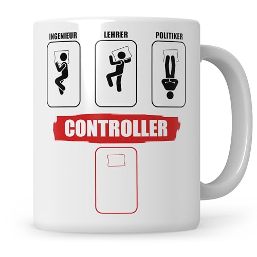 Sweetify Tasse Controller lustig Schlafposition Beruf Kaffeetasse Geschenk von Sweetify
