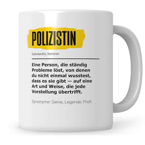 Sweetify Tasse Polizistin lustig, Polizistinnen Geschenk, Beruf Polizei Kaffeetasse Teetasse Becher von Sweetify