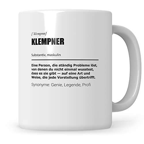 Sweetify Tasse Klempner Geschenk, Flaschner Kaffeetasse, Spengler, Blechner Tasse, Klempner Geschenkidee von Sweetify