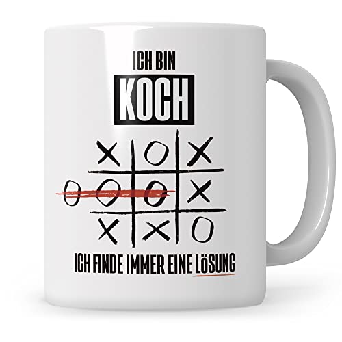 Tasse Koch lustig, Koch Geschenk, Beruf Koch, Kaffeebecher Köche Geschenkidee, kochen Gastronom Kochen Küche Ich bin Koch ich finde immer eine LösungTeetasse Becher von Sweetify