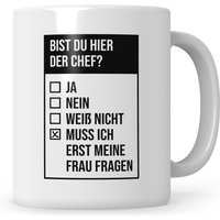 Bist Du Der Chef Geschenk Ehemann Tasse Freund Geschenkidee, Mann Oder Partner Valentinstag Lustig Kaffeebecher von SweetifyNET