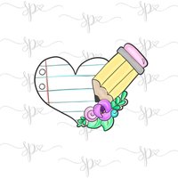 Blumen Herz-Papier Mit Bleistift-Ausstechform von SweetleighPrinted
