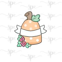 Blumen Kürbis Mit Banner-Ausstechform von SweetleighPrinted