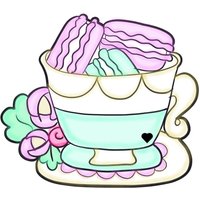 Blumen Macaron Teetasse-Ausstechform von SweetleighPrinted