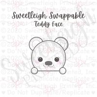 Süßer Tailorierte Teddy Gesicht Ausstechform von SweetleighPrinted