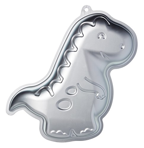 KitchenCraft Sweetly Does It Dinosaurier-Kuchenform, Aluminiumform, 31,7 x 22,4 x 5 cm, 1 Stück, Silber von KitchenCraft