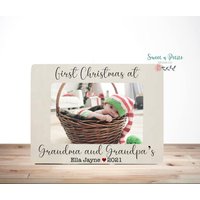 Erste Weihnachten Bei Omas Nana Es Gigi Es, Opas, Oma Bilderrahmen, Personalisiertes Geschenk Für Großeltern Neues Baby von SweetnPetiteDesignCo