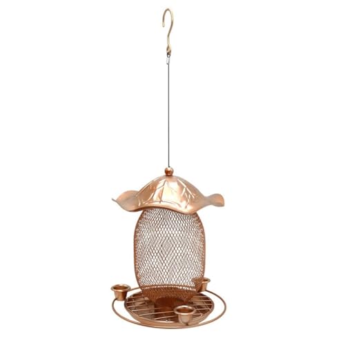 Sweetness 1 Stück Hängender Lotusblatt-Vogelfutterspender Aus Metall, Vogeltränke für Den Außenbereich, Eichhörnchensicherer Vogelfutterspender von Sweetness