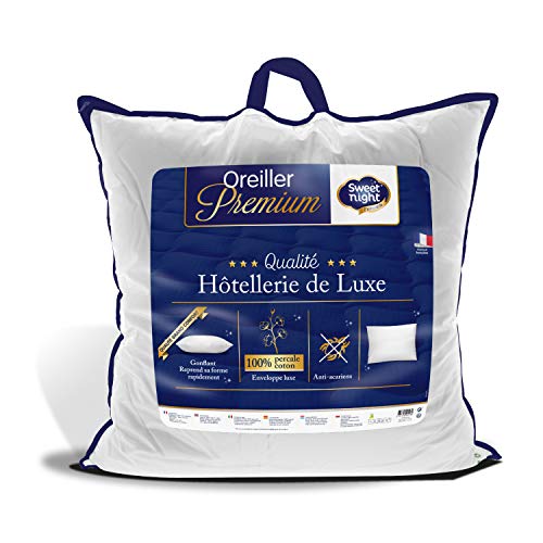 SWEETNIGHT – Kopfkissen aus Perkal, 65 x 65 cm, 100% Baumwolle | Flauschiger Komfort | Milbenschutz | Qualität Hotellerie von SWEET NIGHT