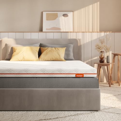 Sweetnight Matratzen Topper 90x190cm, matratzentopper Gelschaum Matratzenauflage 90x190, 10cm Höhe Gel Memory Foam Topper, Härtegrad H2 & H3, Weiß von Sweetnight
