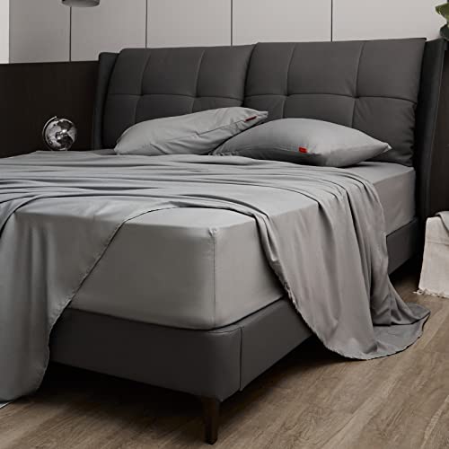 Sweetnight Spannbettlaken 135x190cm Bettlaken Spannbetttuch für Boxspringbett & Wasserbett Steghöhe 30cm (Matratzenhöhe bis 25cm)Anthrazit von Sweetnight