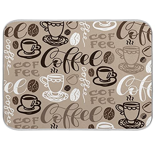 Abtropfmatte, 45,7 x 61 cm, große Kaffee-Abtropfmatte mit hochsaugfähiger, wendbarer Mikrofaser, Kaffee-Bohnen-Abtropfmatte, braun, Kaffeematte für Küche, Theke, Kaffee-Bar von Sweetshow