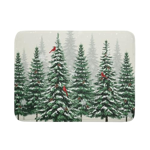 Abtropfmatte für Küchentheke, roter Vogel, Schneeflocke, 45,7 x 61 cm, mit hochsaugfähiger Mikrofaser-Abtropfmatte für Kaffeebar von Sweetshow