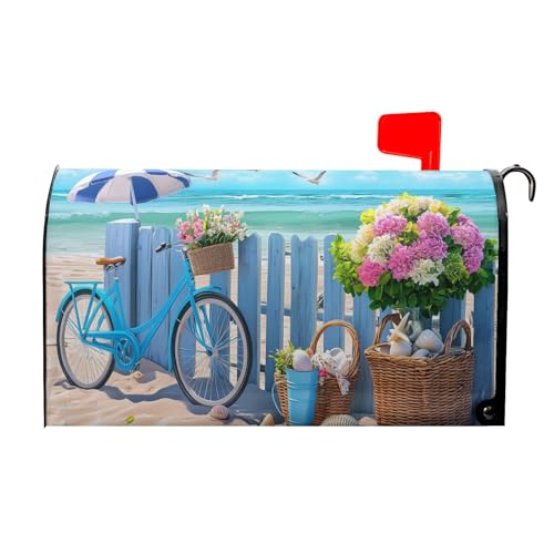 Sweetshow Briefkastenabdeckung, Motiv: Sommerblaue Ozean-Möwe, magnetisch, Standardgröße 45,7 x 53,3 cm, Strandleben, bunte Blumen, blaue Fahrradbriefkasten-Abdeckung, Briefkasten-Abdeckung für Sweetshow Briefkastenabdeckung, Motiv: Sommerblaue Ozean-Möwe, magnetisch, Standardgröße 45,7 x 53,3 cm, Strandleben, bunte Blumen, blaue Fahrradbriefkasten-Abdeckung, Briefkasten-Abdeckung für von Sweetshow