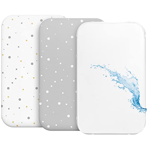 Sweety Fox 2X Spannbettlaken aus 100% Baumwolle mit Gummiband - 1X Matratzenschoner aus 100% wasserdichtem Material - 3er-Set - 50x83cm - Grau Sweety Fox 2X Spannbettlaken aus 100% Baumwolle mit Gummiband - 1X Matratzenschoner aus 100% wasserdichtem Material - 3er-Set - 50x83cm - Grau von Sweety Fox