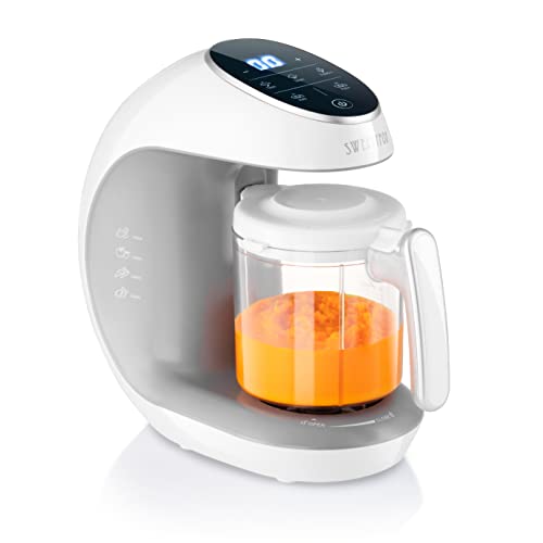 Sweety Fox - Multifunktions Babynahrungszubereiter 7-in-1 - Dampfgarer, Mixer, Pulse, Automatische Reinigungsfunktion, Sterilisiert, Gläschenwärmer, Auftaufunktion von Sweety Fox