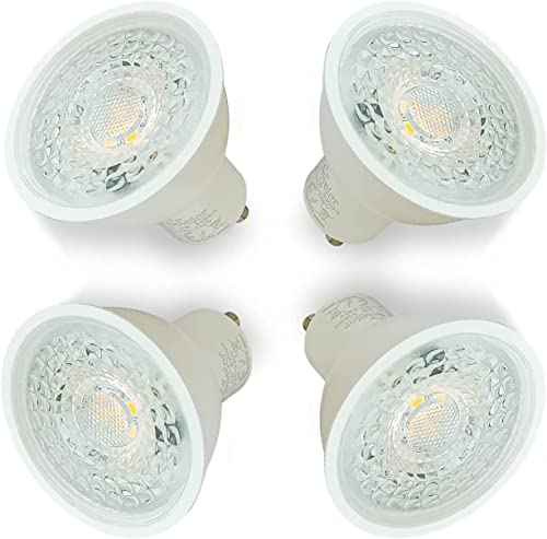 4xSweier GU10 LED Birnen 5W 6000K kaltweiß, 50W Halogenstrahler äquivalent, 430lm LED GU10 Birnen, 38° Abstrahlwinkel, AC 220-240V, nicht dimmbar von Sweier