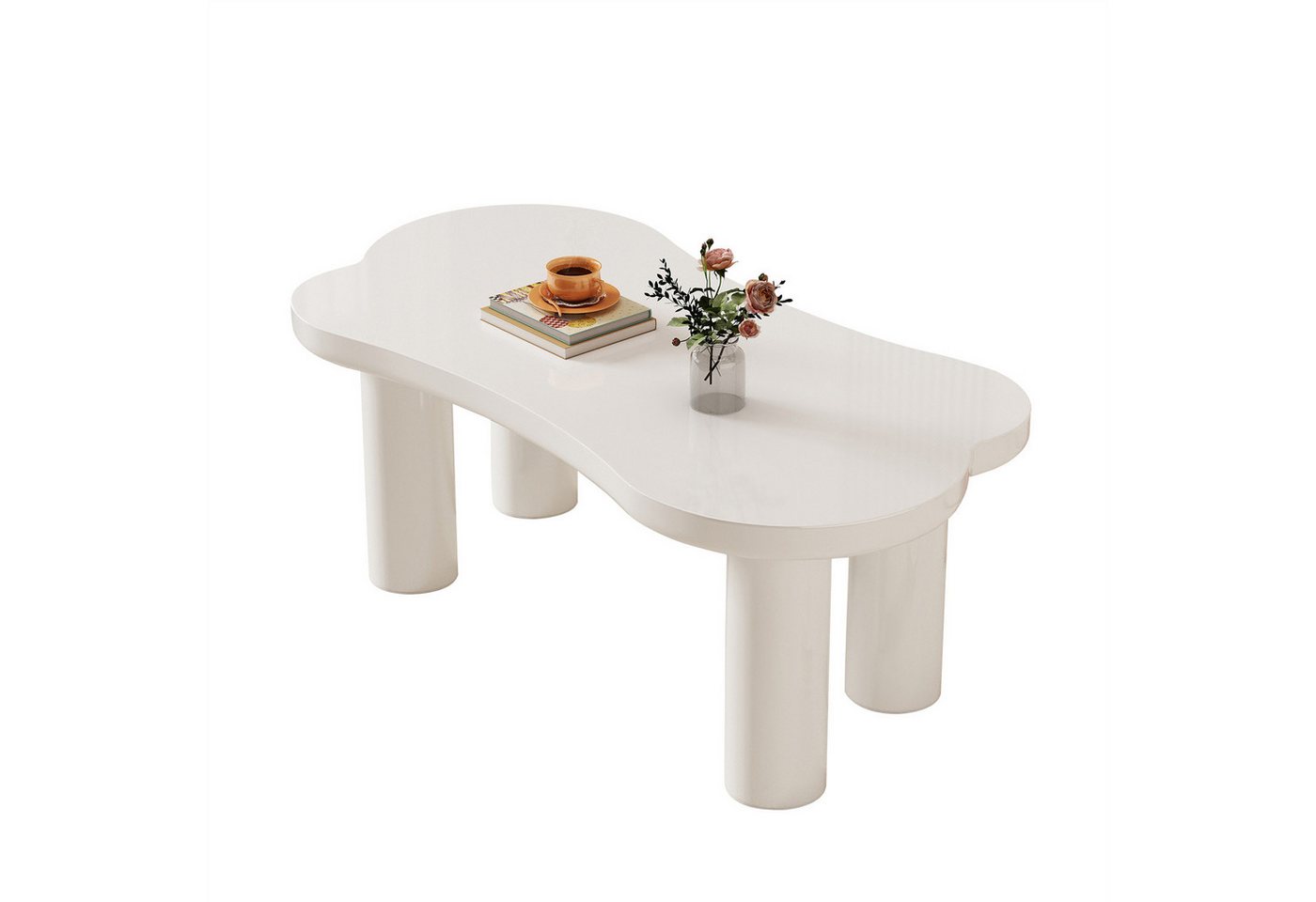 Sweiko Couchtisch (Unregelmäßiger Couchtisch in Knochenform, 1-St., MDF-Tischplatte und PVC-Beine), Unregelmäßiger Couchtisch mit Filzunterlage,113cm x58cmx40.5cm von Sweiko