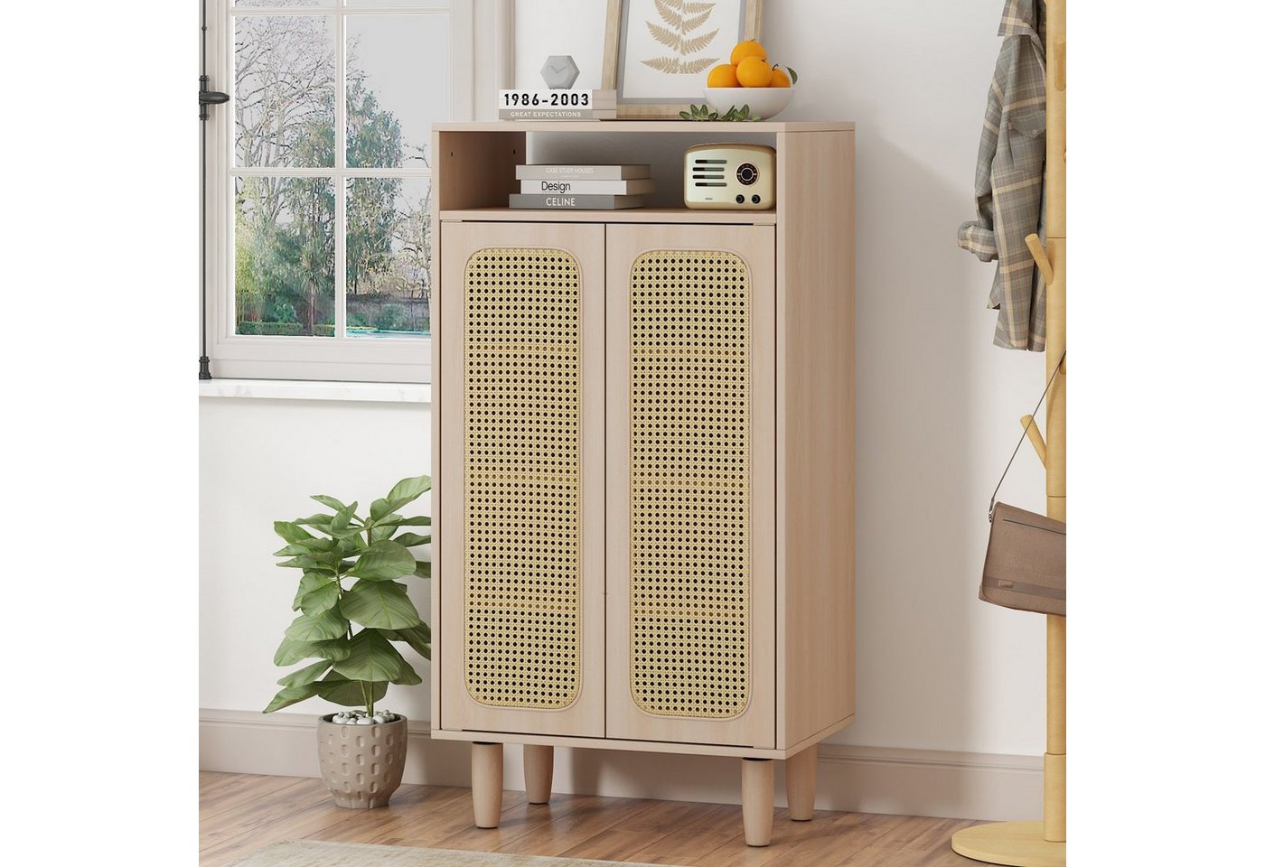 Sweiko Highboard, Sideboard mit offenen Fächern, Großer Stauraum von Sweiko