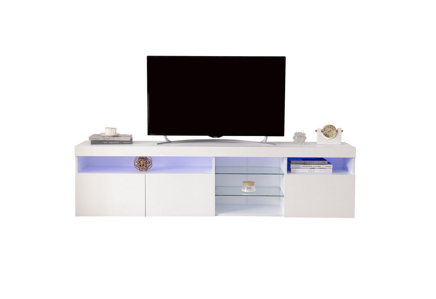 Sweiko Lowboard, Hochglanz-TV-Schrank mit LED-Beleuchtung,180 x 35 x 45 cm Sweiko Lowboard, Hochglanz-TV-Schrank mit LED-Beleuchtung,180 x 35 x 45 cm von Sweiko