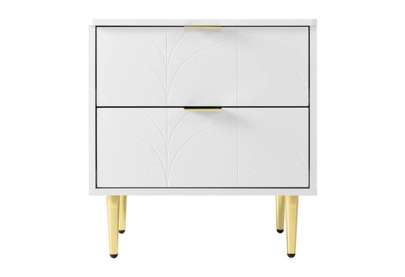 Sweiko Nachttisch, 2er set Beistelltisch mit 2 Schubladen, Blumenmuster von Sweiko
