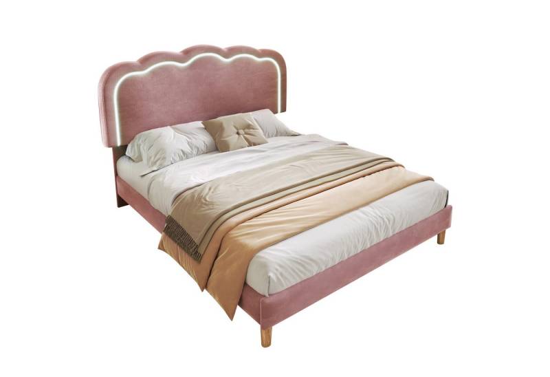 Sweiko Polsterbett, Jugendbett mit LED-Leiste und höhenverstellbarem Kopfteil, 140*200cm Sweiko Polsterbett, Jugendbett mit LED-Leiste und höhenverstellbarem Kopfteil, 140*200cm von Sweiko