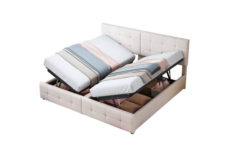 Sweiko Polsterbett Hydraulisches Stauraumbett Hochkastenbett (Multifunktionales Doppelbett Kinderbett Gästebett Hautfreundlicher Samtstoff, ohne Matratze,180x 200 cm) von Sweiko