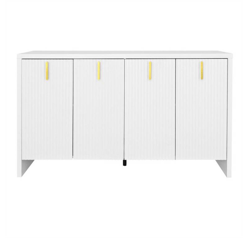 Sweiko Sideboard Wohnzimmerschrank,Kommode,Minimalistisches Sideboard (mit goldene Griffe und verstellbare Trennwände, , 1 St., 140x80x38cm) von Sweiko