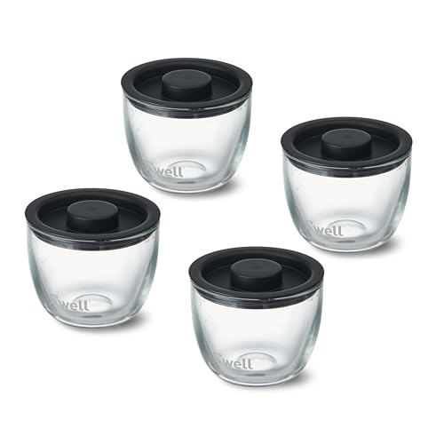 S'well Prep Food Glasschalen – Set mit 4 Stück, 340 ml, machen Sie Mahlzeiten einfach und bequem – auslaufsichere Pop-Top-Deckel – mikrowellen- und spülmaschinenfest, klar (14212-B20-69900) von S'well