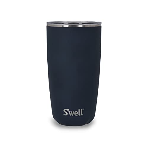 S'well Tumbler mit Deckel, 530ml, Azurit, BPA/BPS-freier, vakuumisolierter, dreifach isolierter Reisebecher mit Schiebedeckel, für heiße und kalte Getränke, zu Hause von S'well