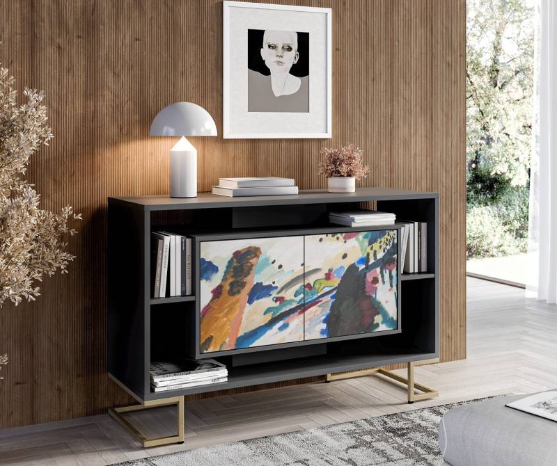Swema Kommode Kandinsky Gold der serie „Kunst im Innenraum“ Push-to-open-Funktion von Swema
