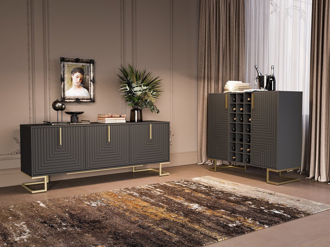 Swema Sideboard Monte-Prado mit dekorativer Fräsung und Soft-Close-Funktion von Swema