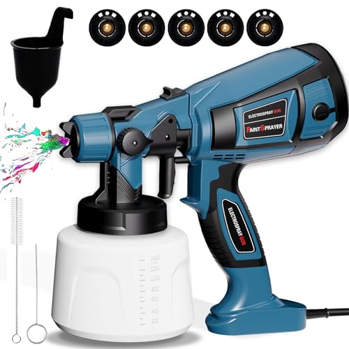 Farbsprühsystem, 800W Elektrisches Lackierpistole mit 1400ML Behälter, Zaun Farbspritzgerät mit 5 Düsen und 3 Muster Farbsprühgerät, HVLP Elektrische Spritzpistole für Gartenzaun, Wände, Möbel, Decke Farbsprühsystem, 800W Elektrisches Lackierpistole mit 1400ML Behälter, Zaun Farbspritzgerät mit 5 Düsen und 3 Muster Farbsprühgerät, HVLP Elektrische Spritzpistole für Gartenzaun, Wände, Möbel, Decke von Swetfela