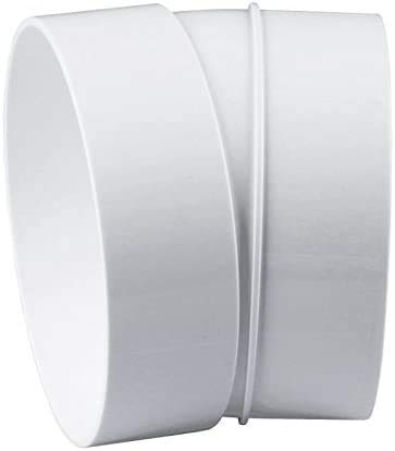 Swettews 100 mm 125 mm 150 mm Rundrohrsystem PVC Lüftungsrohr Flexschaluch Bindeglieder Bogen Kniestück Verbinder Rückstauklappe T-Stück Reduktion Halter Adapter (Ø 100, Bogen 15°) von swettews