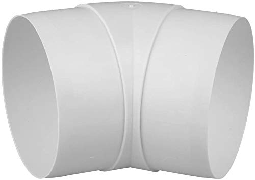 Swettews 100 mm 125 mm 150 mm Rundrohrsystem PVC Lüftungsrohr Flexschaluch Bindeglieder Bogen Kniestück Verbinder Rückstauklappe T-Stück Reduktion Halter Adapter (Ø 100, Bogen 45°) von swettews