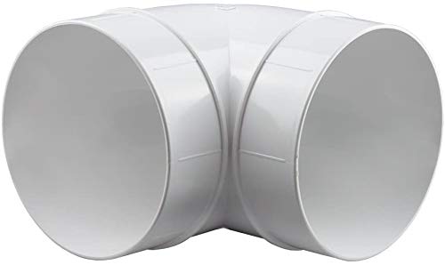 Swettews 100 mm 125 mm 150 mm Rundrohrsystem PVC Lüftungsrohr Flexschaluch Bindeglieder Bogen Kniestück Verbinder Rückstauklappe T-Stück Reduktion Halter Adapter (Ø 100, Bogen 90°) von swettews