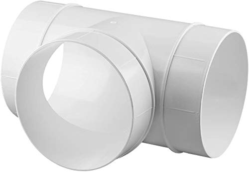 Swettews 100 mm 125 mm 150 mm Rundrohrsystem PVC Lüftungsrohr Flexschaluch Bindeglieder Bogen Kniestück Verbinder Rückstauklappe T-Stück Reduktion Halter Adapter (Ø 100, T-Stück) von Swettews