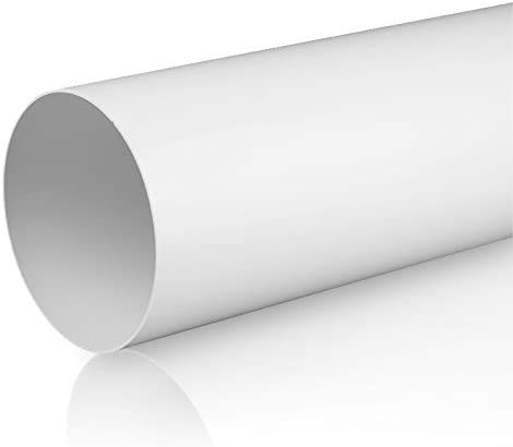Swettews 100 mm 125 mm 150 mm Rundrohrsystem PVC Lüftungsrohr Flexschaluch Bindeglieder Bogen Kniestück Verbinder Rückstauklappe T-Stück Reduktion Halter Adapter (Ø 125, Lüftungsrohr 1,0m) von swettews