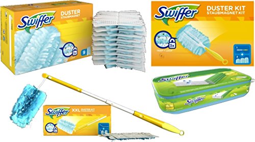 Set Swiffer Staubmagnet Teleskopgriff +1 Handgriff +14 Tücher + 12 Wet-Tücher von Swiffer