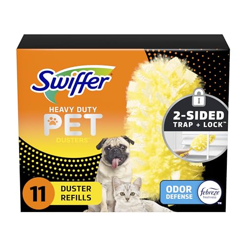 Swiffer Pet Heavy Duty Staubwedel Nachfüllpackungen, Multisurface 360 Staubwedel mit Febreze Geruchsschutz, 11 Stück von Swiffer