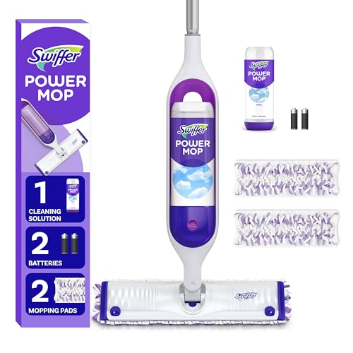 Swiffer PowerMop Multi-Surface Mop Kit for Floor Cleaning, Fresh Scent, Mopping Kit Includes PowerMop, 2 Mopping Pad Refills, 1 Floor Cleaning Solution with Fresh Scent and 2 Batteries von Swiffer