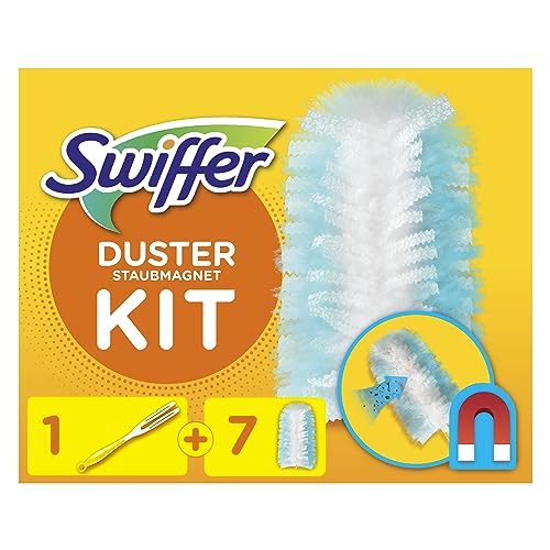 Swiffer Staubmagnet (Handgriff + 7 Tücher) Staubwedel Ideal Gegen Staub, Tierhaare & Allergene von Swiffer