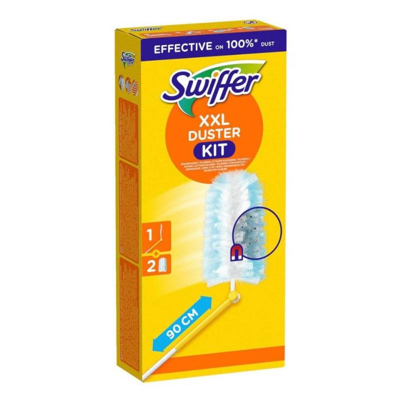 Swiffer Staubwedel Swiffer Staubmagnet Starterkit - XXL Griff plus 2Tücher, 1er Pack (Set) von Swiffer