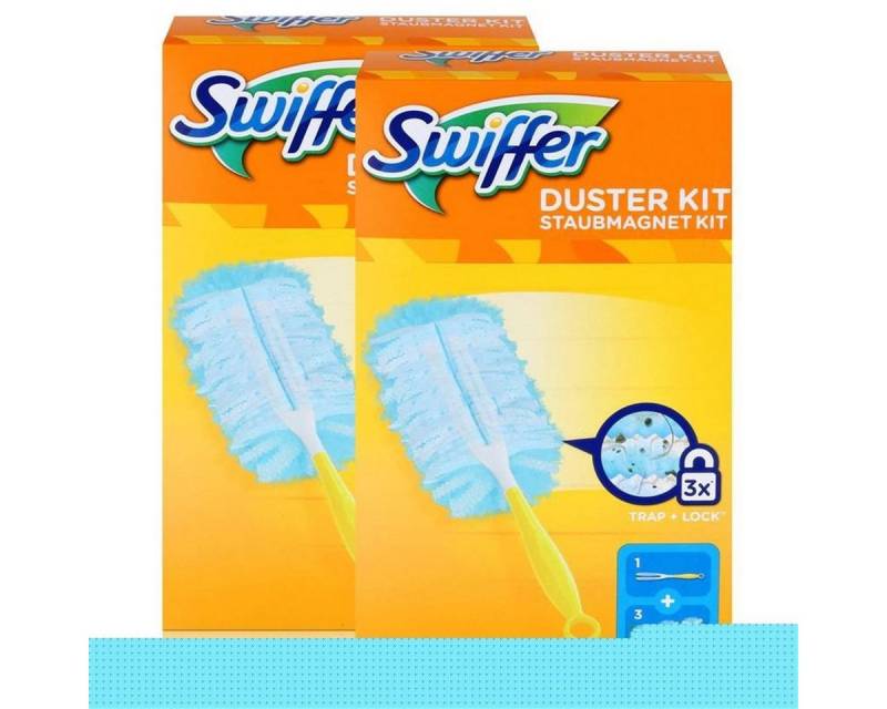 Swiffer Swiffer Staubmagnet Starterset - Griff + 3 Tücher (2er Pack) Reinigungstücher von Swiffer