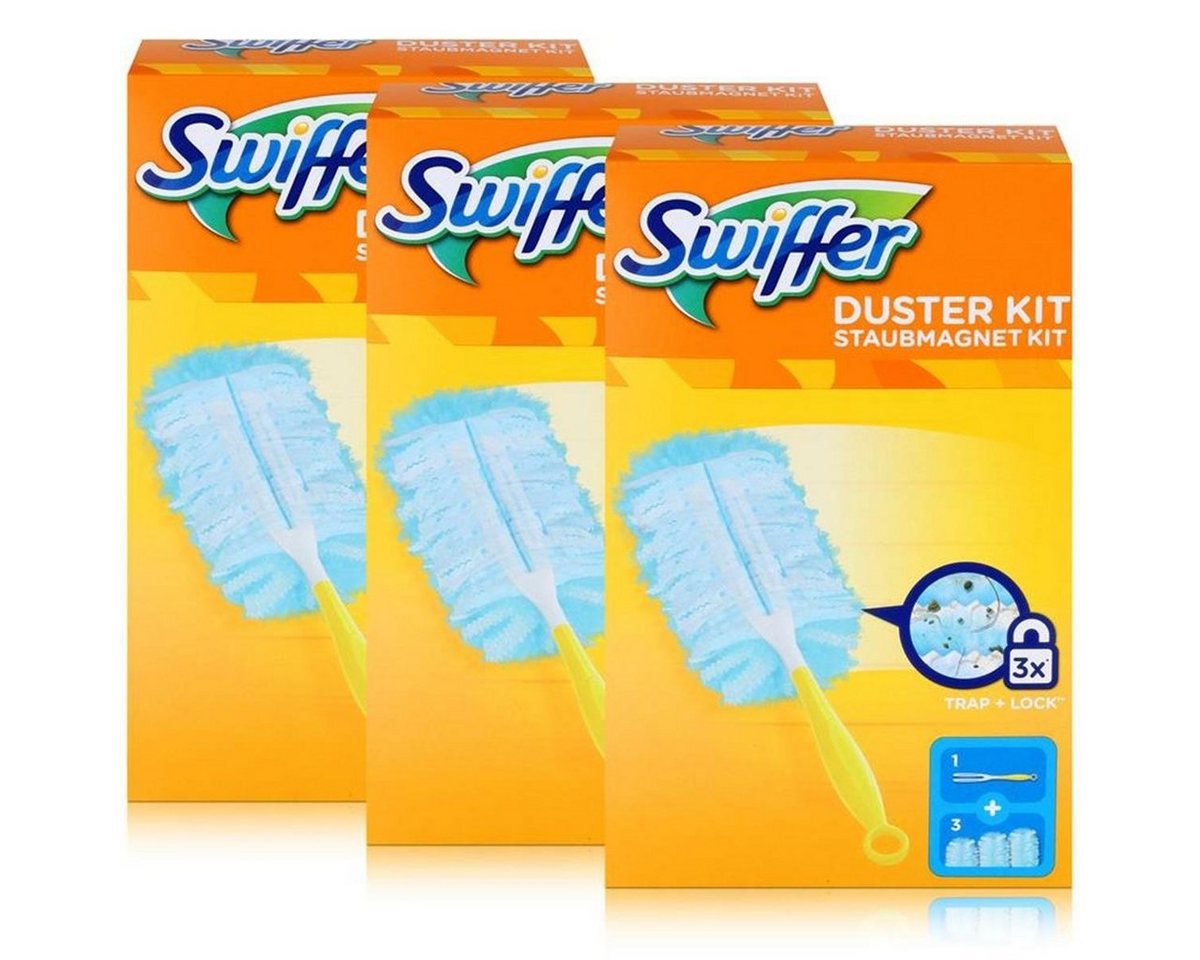 Swiffer Swiffer Staubmagnet Starterset - Griff + 3 Tücher (3er Pack) Reinigungstücher von Swiffer