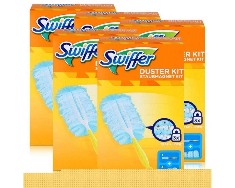 Swiffer Swiffer Staubmagnet Starterset - Griff + 3 Tücher (5er Pack) Reinigungstücher von Swiffer