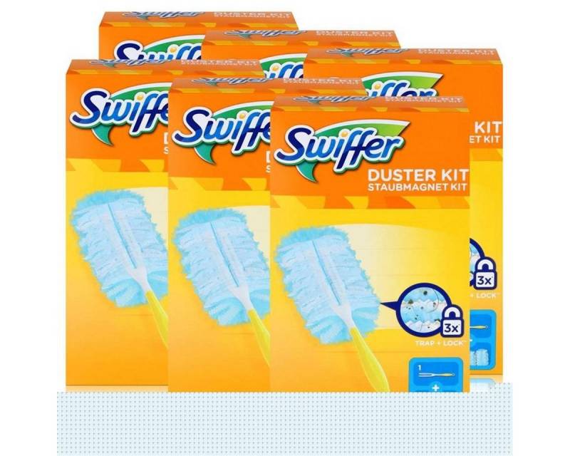 Swiffer Swiffer Staubmagnet Starterset - Griff + 3 Tücher (6er Pack) Reinigungstücher von Swiffer