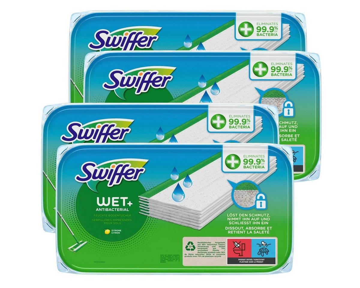 Swiffer Swiffer WET+ Anti-Bakt. feuchte Bodentücher 10 Stück mit Zitronenduft Fussbodenreiniger von Swiffer