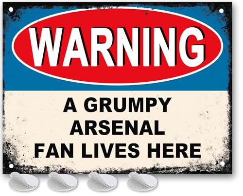 Arsenal Gifts for Men - or Boys Funny Gooner Football Grumpy Arsenal Fan Lives Here Metallschild Herren Metallposter für Väter FC Man Cave oder Home Bar Schilder Arsenal Gifts for Men - or Boys Funny Gooner Football Grumpy Arsenal Fan Lives Here Metallschild Herren Metallposter für Väter FC Man Cave oder Home Bar Schilder von Swift Gift